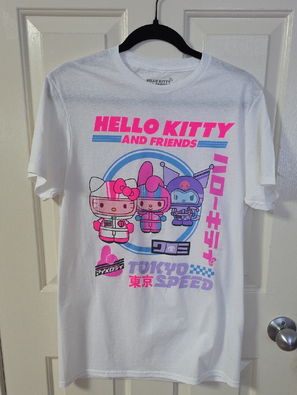 Hello Kitty My Melody Tokyo Speed Short Sleeve Graphic T-Shirt Size M